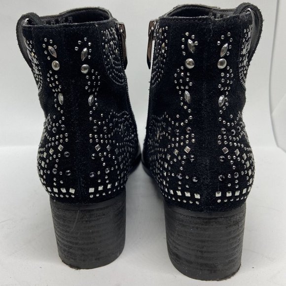 Fergie Elis Studded Black Suede Block Heel Booties SOLD - Picture 10 of 10